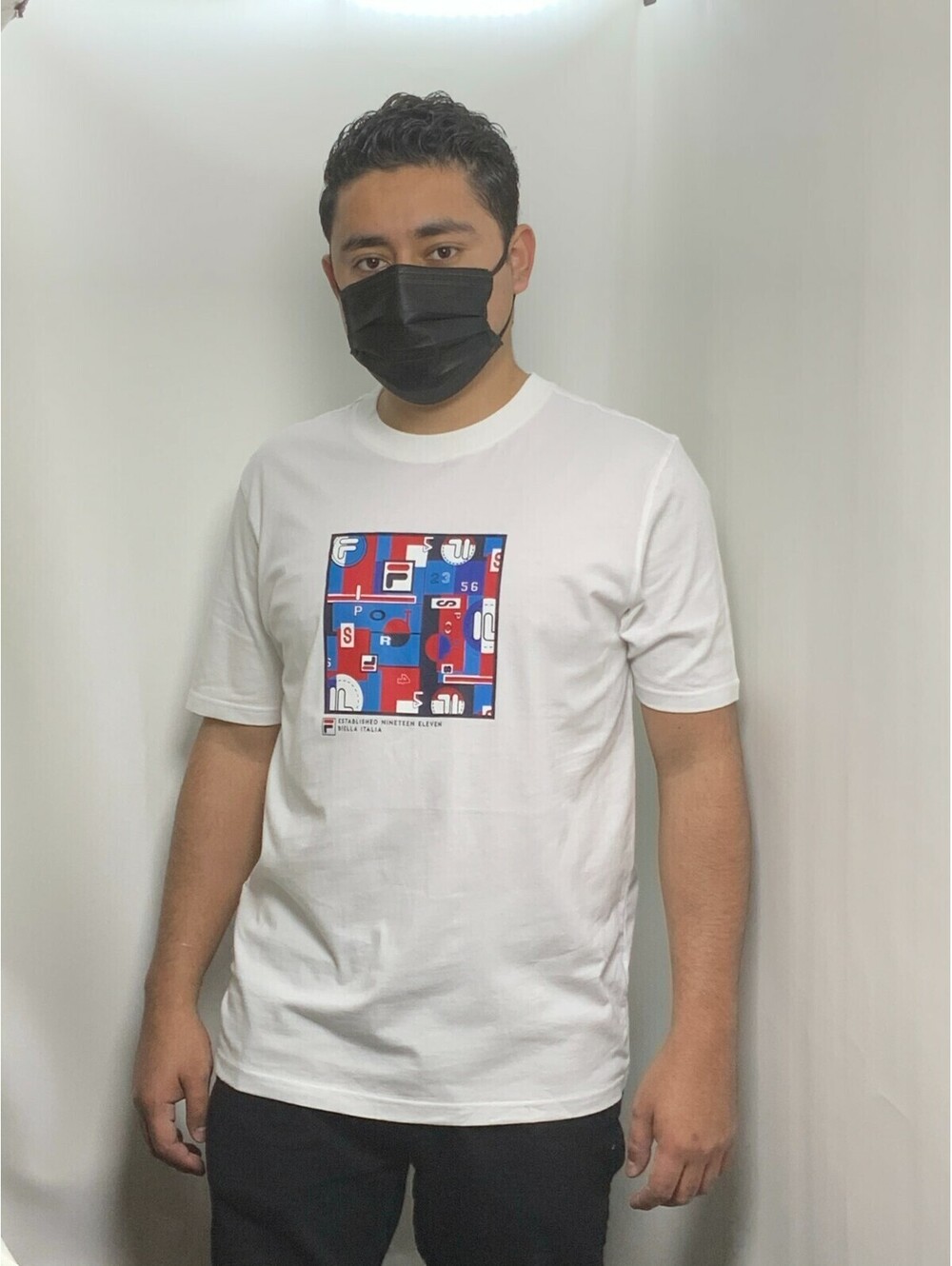 Men's Fila White Short Sleeve Tee Shirt